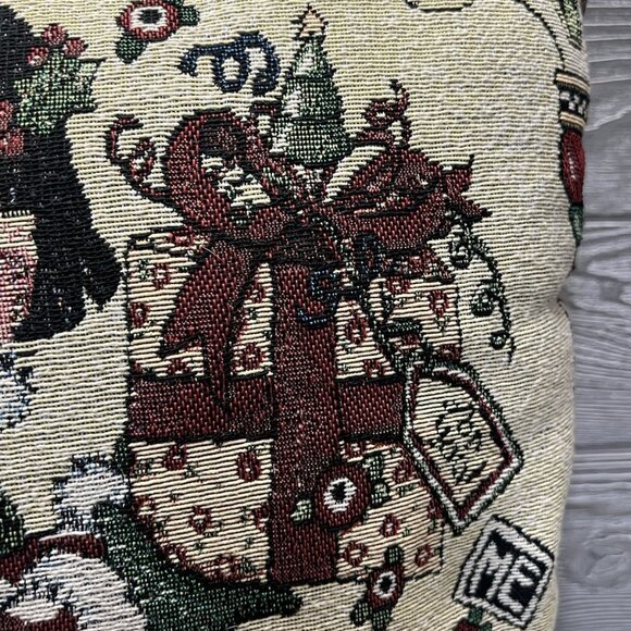 Vintage Mary Engelbreit Christmas Girl Tapestry Pillow 15” Square Rare! READ - Picture 4 of 10